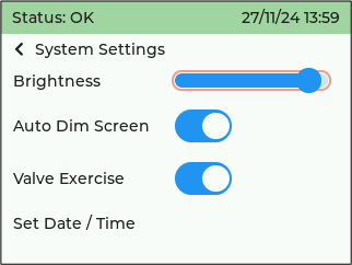 Screenshot of System Settings - Brightness slider in editing mode